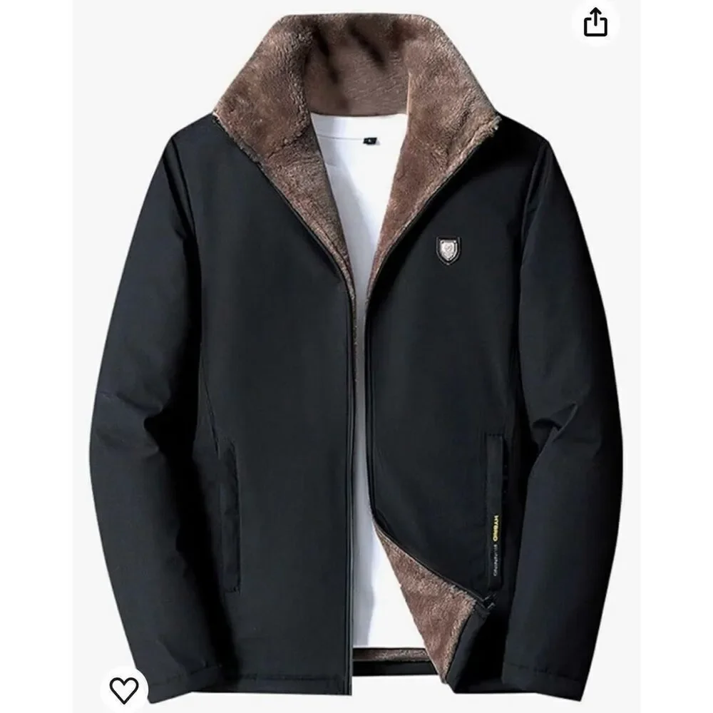 Amazon Mkyoko Gray Collarless Fur Lined Hybrid Running Jacket sz M NWOT
